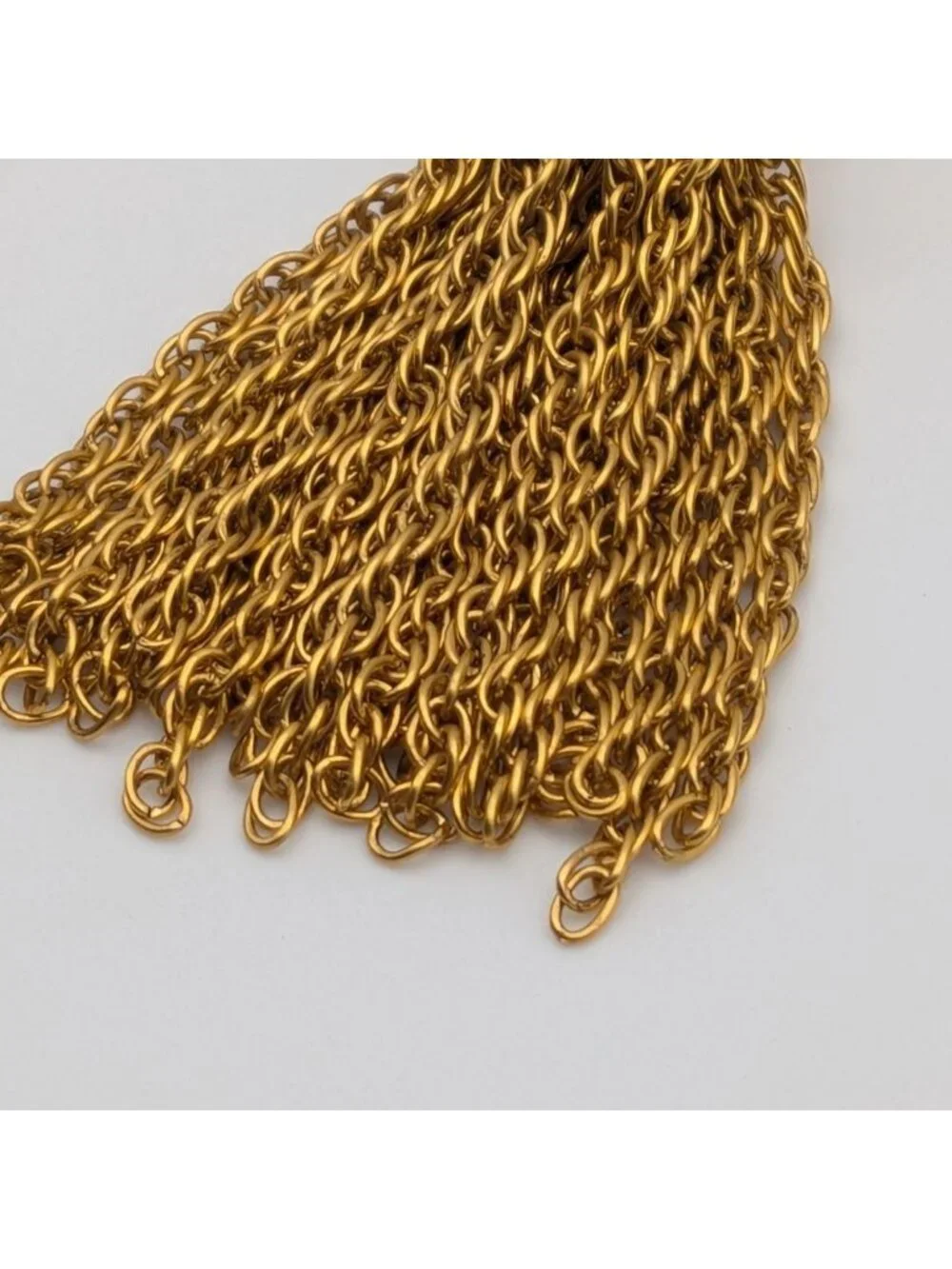 Chanel Brooch CC Logo Lava Gold Fringe Vintage